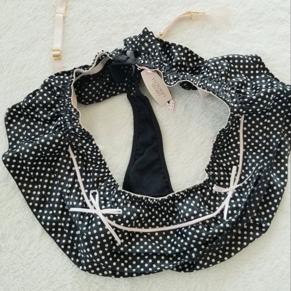 Victoria's Secret Sexy Little Things Polka Dot Bra Garter Skirt Thong Panty NWT - Picture 7 of 12